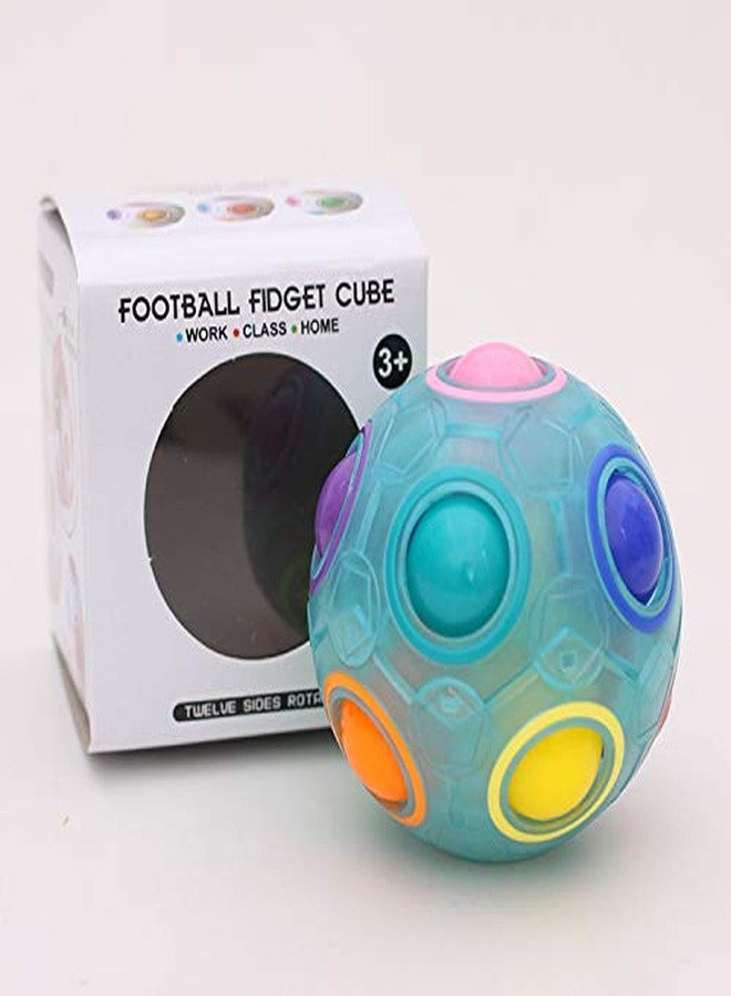 TANCH Glow in Dark Magic Rainbow Puzzle Ball Luminous Stress Reliever Ball Cube Brain Teaser Games Football Fidget Cube Toys for Kids Adults - Image 4